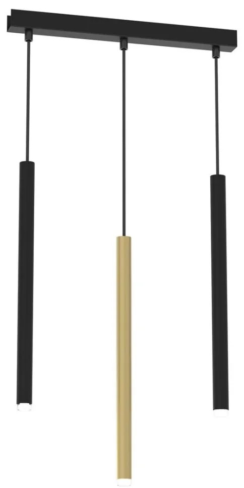 Csillár zsinóron MONZA 3xG9/8W/230V fekete/arany