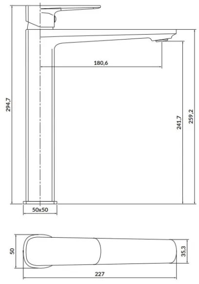 Cersanit S951-392 LARGA mosdócsap 29,5 cm, fényes króm