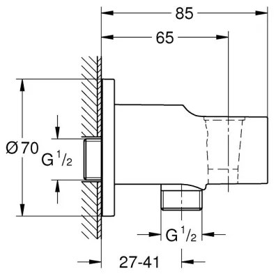 GROHE 26962001 - VITALIO fali könyök 85 mm fényes króm