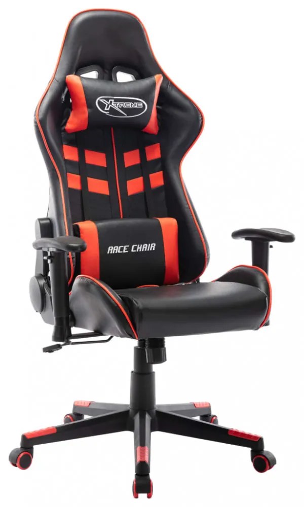 fekete és piros műbőr gamer szék