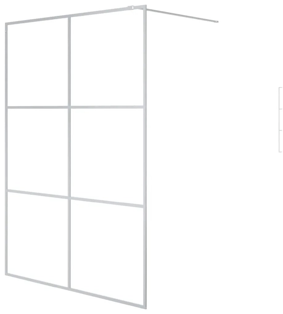 Ezüstszínű átlátszó ESG üveg zuhanyfal 140x195 cm