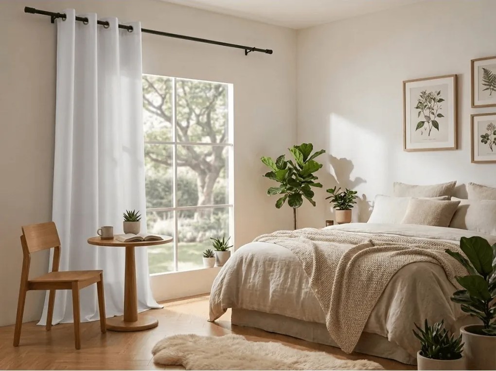 Függöny OXFORD LIGHT 140x250 cm, fehér Felfüggesztés: Hullámos sínszalag