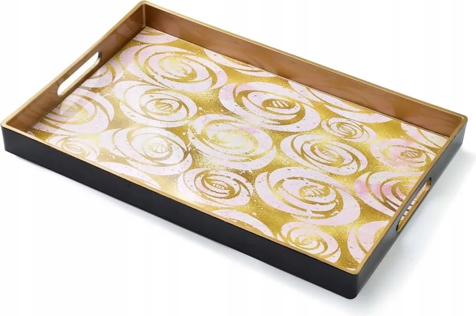 Blanche Rose négyszögletes dekoratív tálca