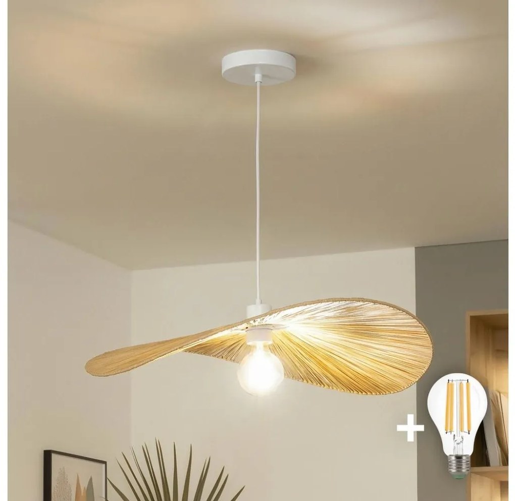 Brilagi - LED csillár kábelen CERIA BOHO 1xE27/40W/230V átm. 60 cm raffia
