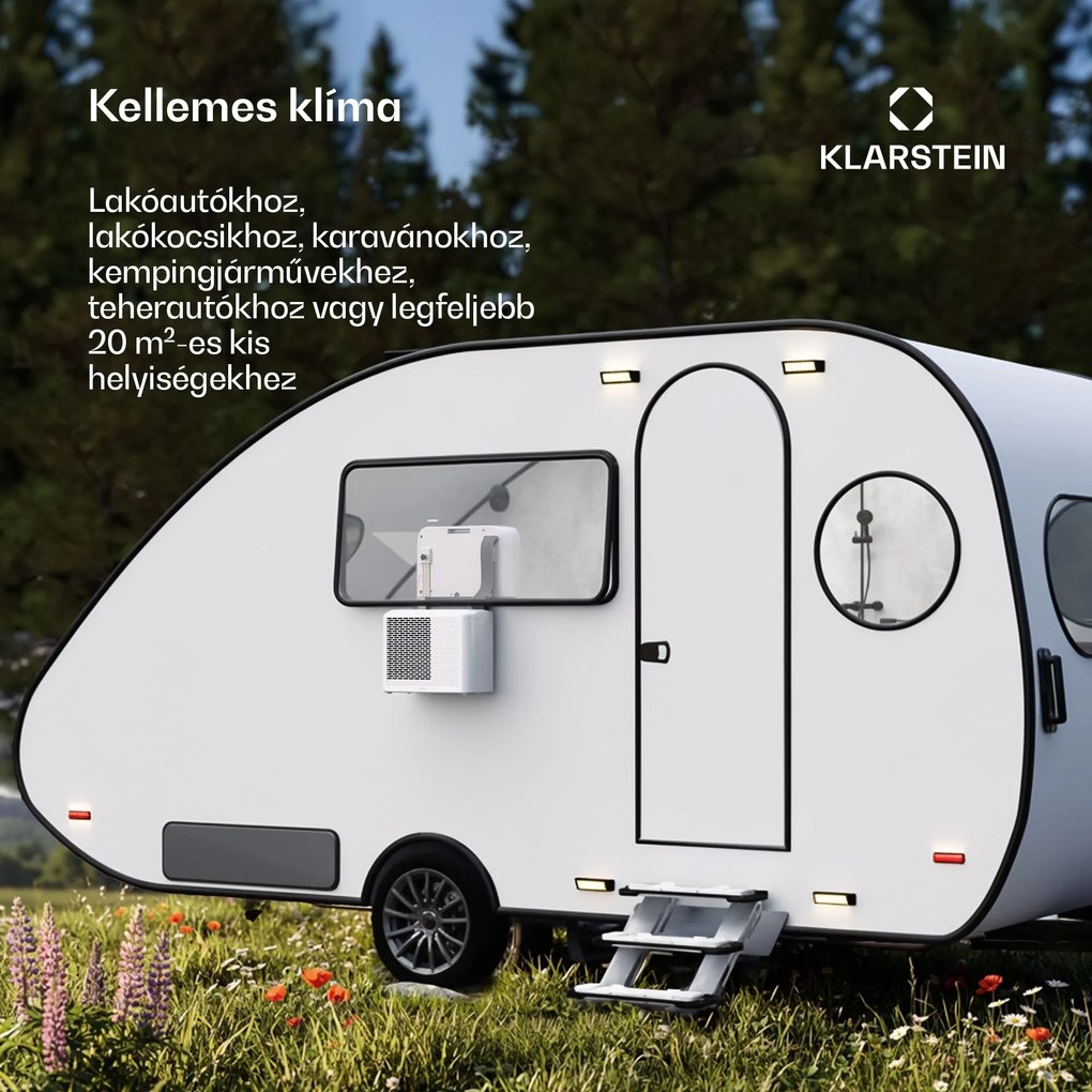 Klarstein Chillavan mobil klímaberendezés lakóautókhoz | 5000 BTU | 33 cm | 20 m² | A energiaosztály | A energiaosztály