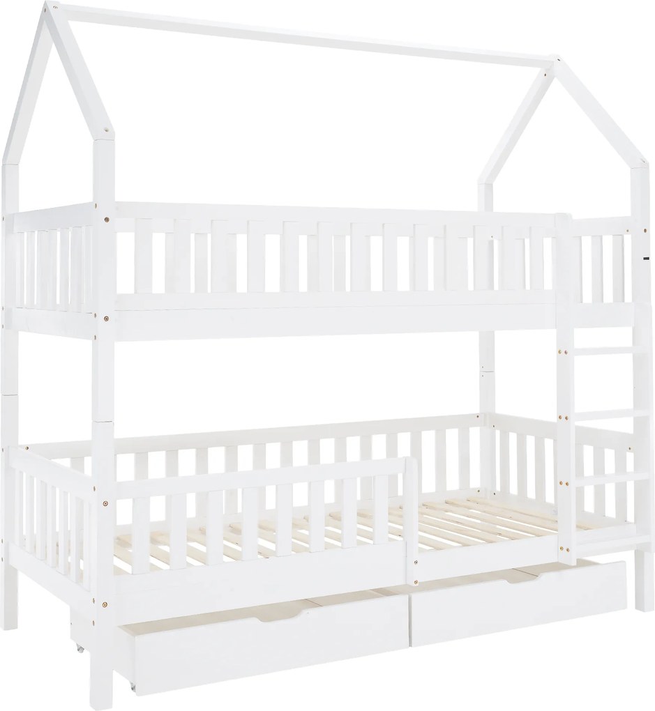 Montessori emeletes ágy, fehér, VENITA TYP 2