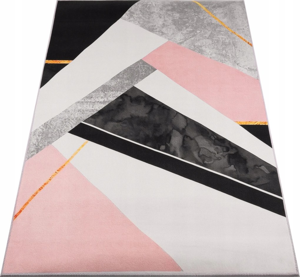 Szőnyeg 220x160 CM Modern Geometrikus Rózsaszín Csúszásgátló Nappali