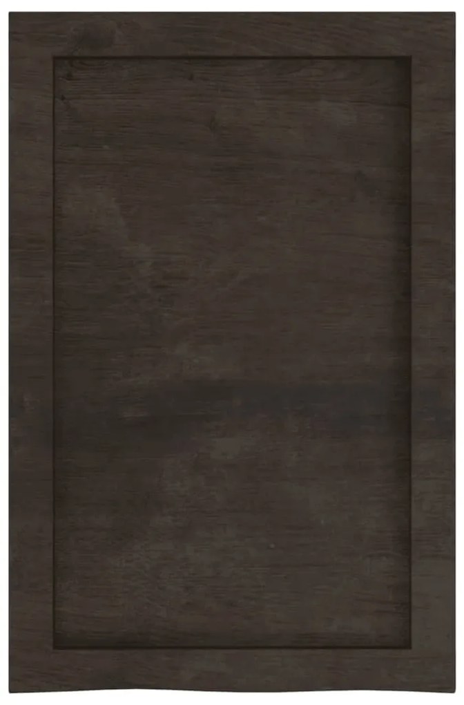 sötétbarna kezelt tömör tölgyfa fali polc 40x60x(2-6) cm