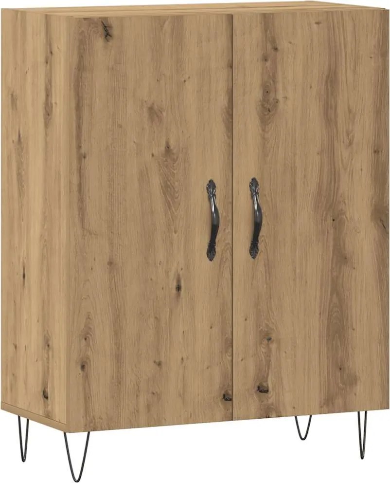 vidaXL kézműves tölgy színű szerelt fa tálalószekrény 69,5x34x90 cm