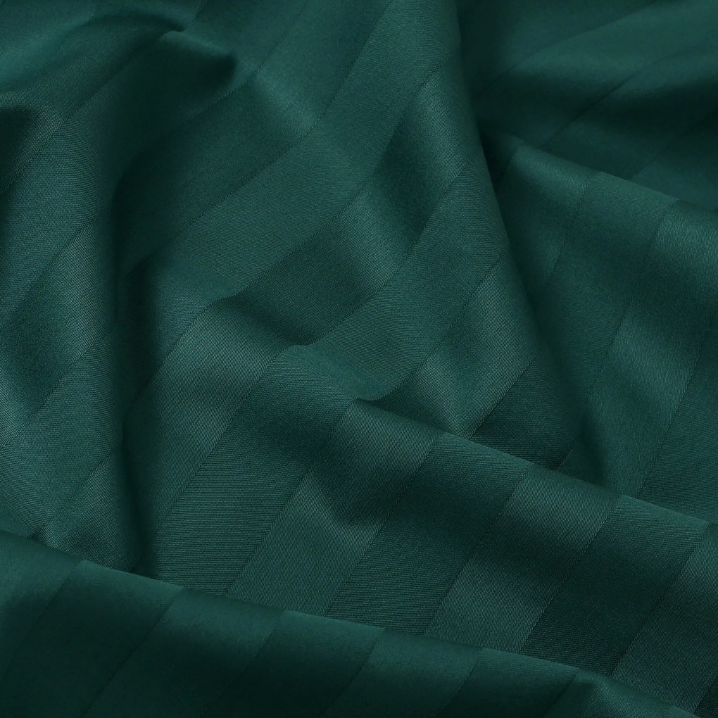 Goldea damaszt ágyneműhuzat - sötétzöld csíkos 140 x 200 és 70 x 90 cm