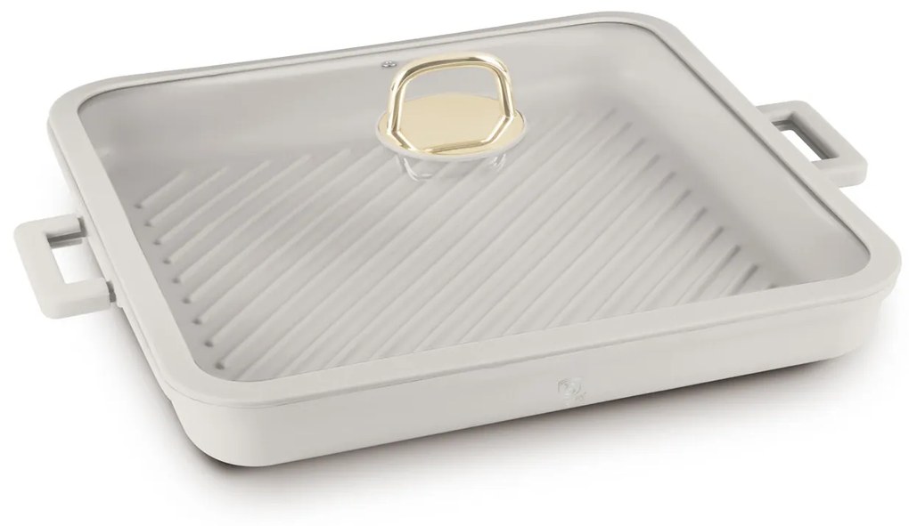 Négyszögletes indukciós grill serpenyő fedővel 34 cm Sahara Collection