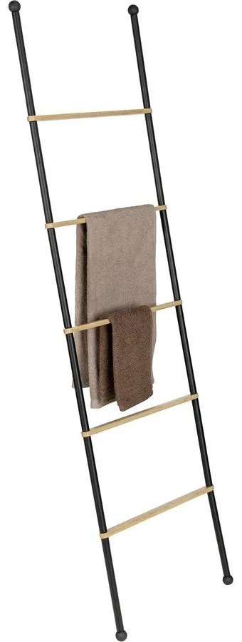 Fekete-natúr színű fém dekorációs létra Bambusa – Wenko