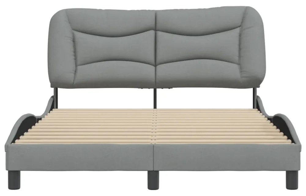 világosszürke szövet ágykeret matrac nélkül Hvar 140 x 190 cm