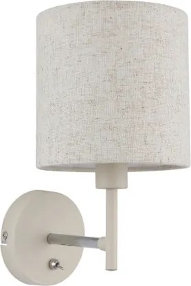 Globo 15968W Fali lámpa, matt homokszínű fém, krómozott fém, krém színű textil, billenőkapcsoló a terméken, SzxM: 150x265mm, Mélység: 200mm, 1x E14 40W 230V izzó nélkül