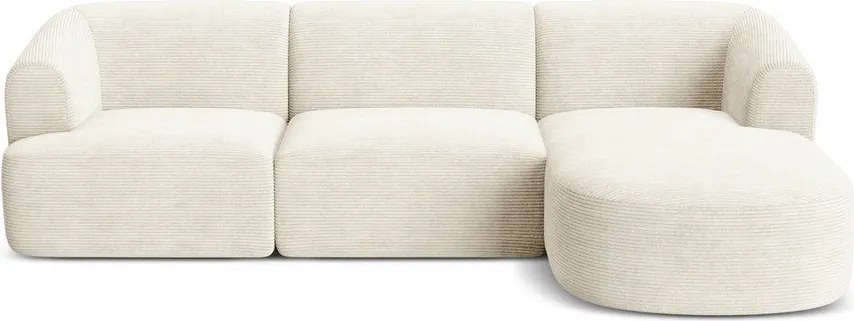 Bézs kordbársony sarokkanapé (jobb oldali-heverő résszel) Campi – Cosmopolitan Design