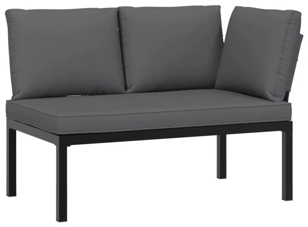 fekete alumínium kerti pad párnákkal