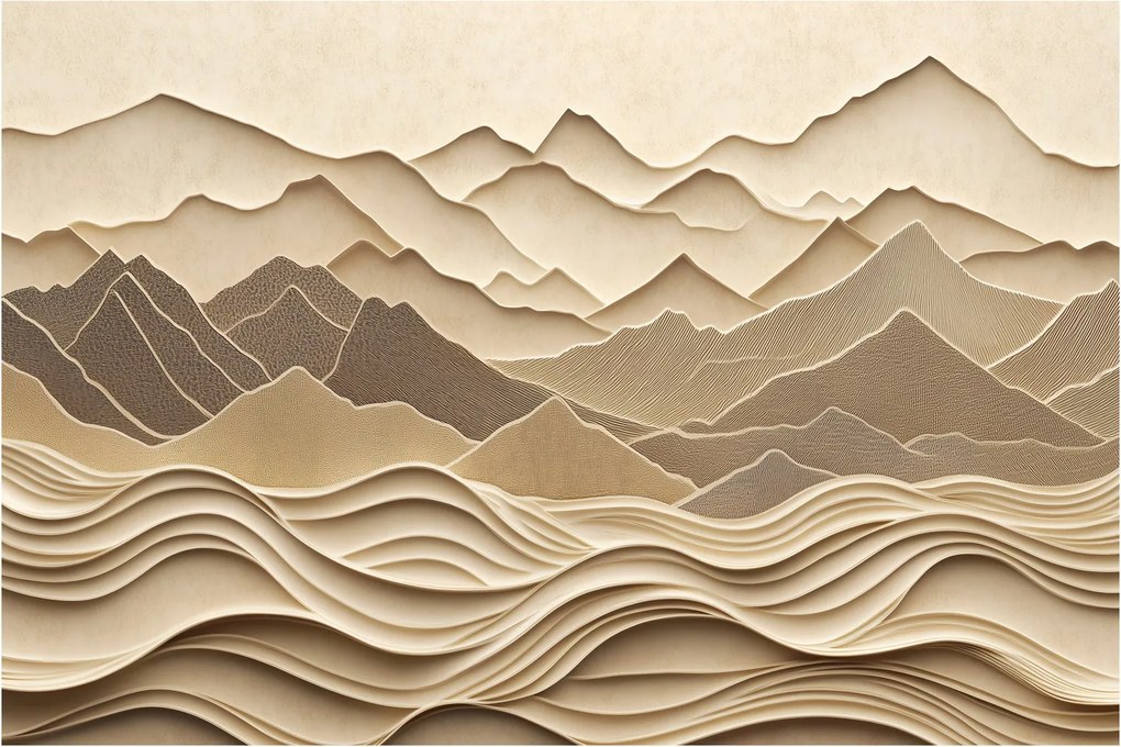 Kép - 3D hegyvonalak (90x60 cm)