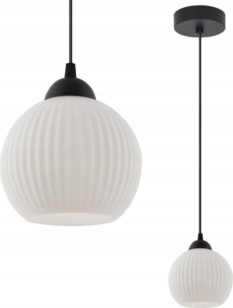 Mennyezeti Lámpa Függeszték Csillár Fehér Üveg Gömb 14CM Glamour