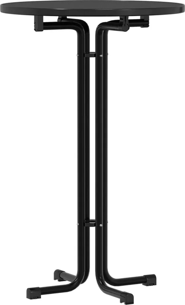 vidaXL fekete bárasztal szerelt fa és acél Ø70 x 110 cm