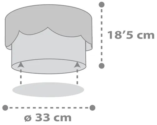 Dalber 61236E - Gyermek mennyezeti lámpa MOON 2xE27/60W/230V szürke
