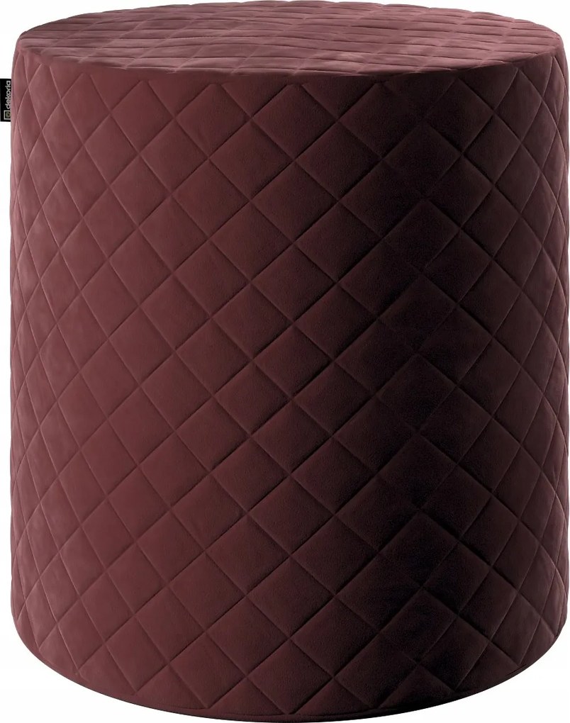 Barrel steppelt puff ø 40 cm magas, bordó