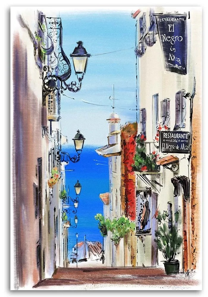 Gario Vászonkép Olaszország Street Walking View - Irina Sadykova Méret: 70 x 100 cm