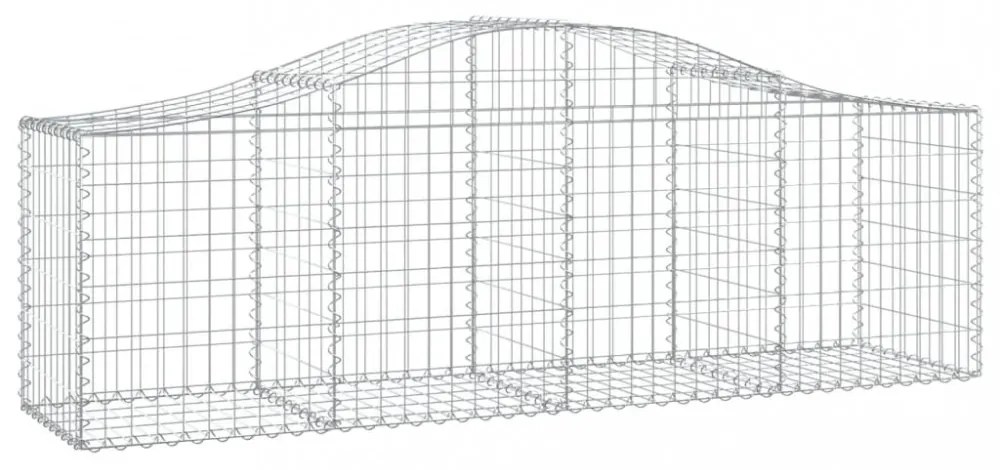vidaXL 7 db íves horganyzott vas gabion kosár 200x50x60/80 cm