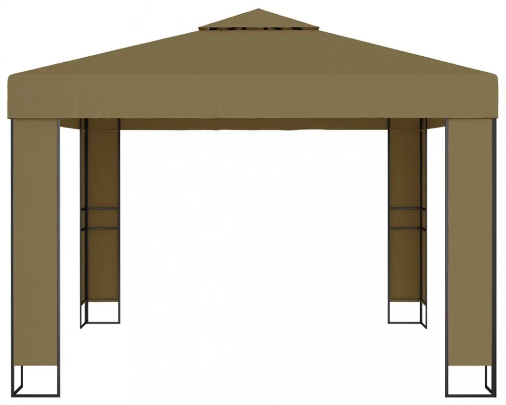 tópszínű dupla tetős pavilon 3 x 3 x 2,7 m 180 g/m²