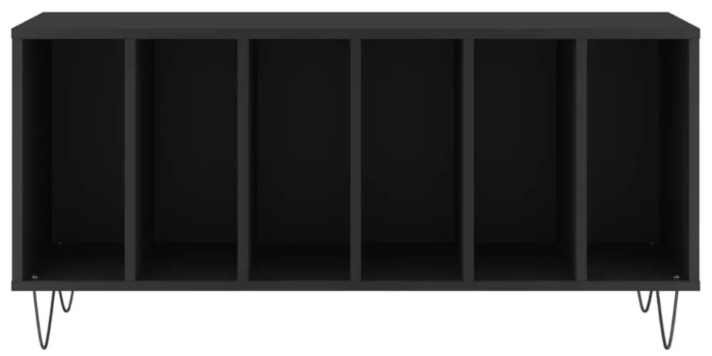 fekete szerelt fa hanglemezszekrény 100 x 38 x 48 cm