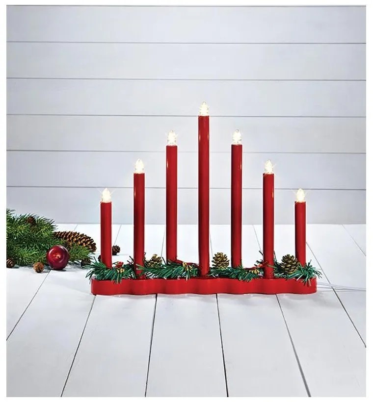 Piros fénydekoráció karácsonyi mintával Hol – Markslöjd