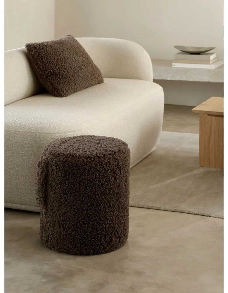 Sötétbarna buklé puff Teddy – Blomus