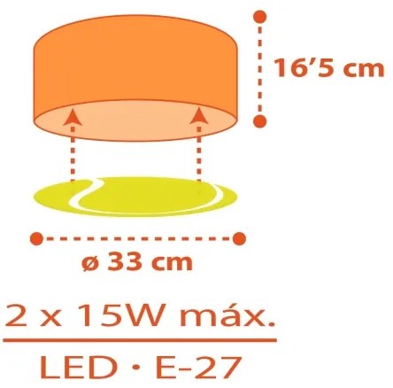 Dalber 41756 - Gyerek mennyezeti lámpa TENNIS 2xE27/15W/230V