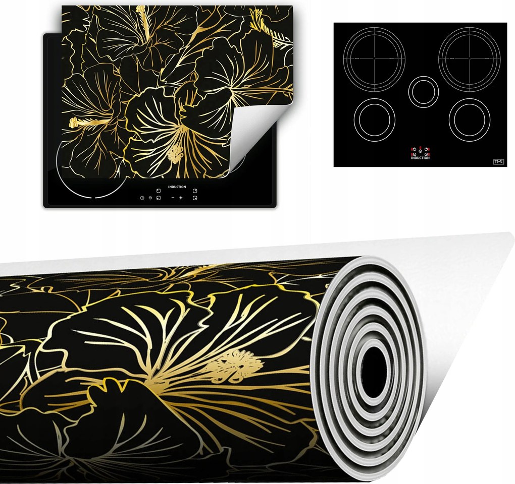 Vinyl Szőnyeg A Konyhába Több Hely 70x52 fekete virágok