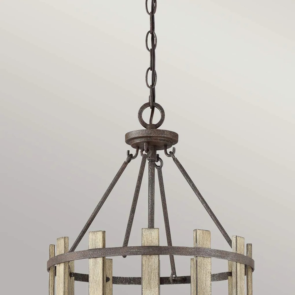 Quoizel loft függeszték wood hollow fekete falusias elsqz-wood-hollow-4p