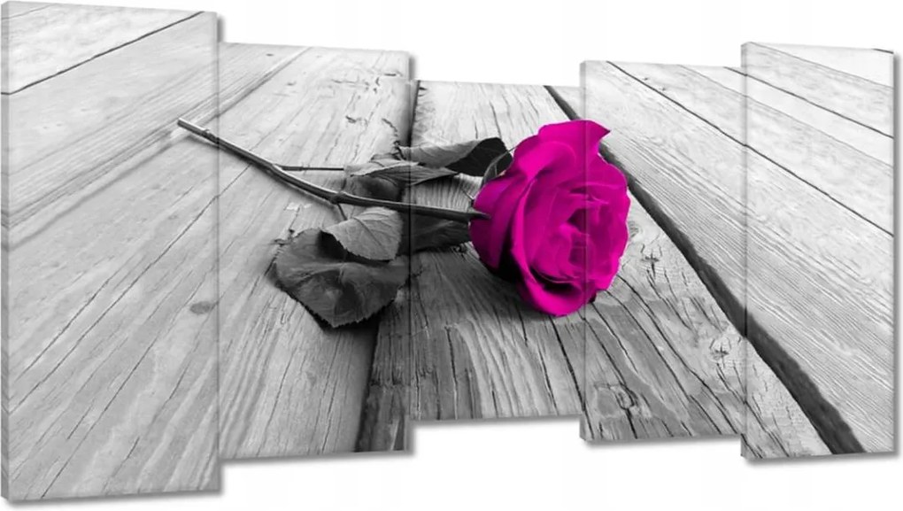 Vászonkép 150x80 Rózsa a deszkákon Virág