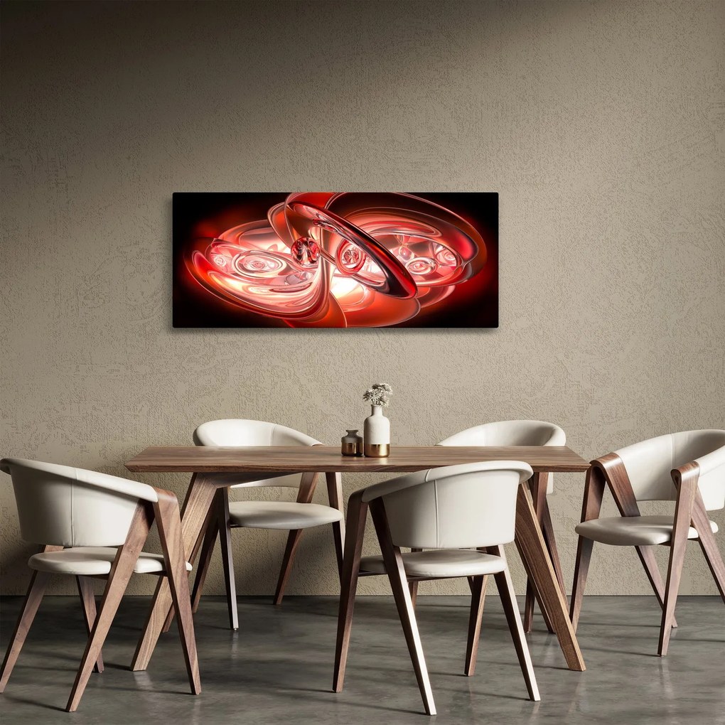 Kép - piros formák (120x50 cm)