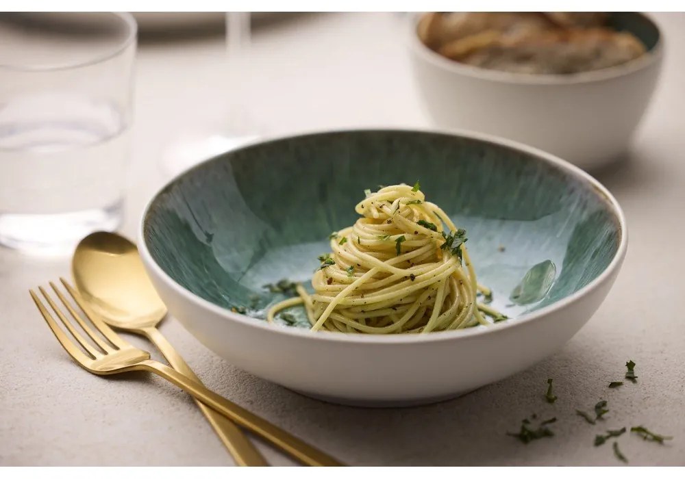 Fehér-zöld kőedény tálka 900 ml Gastro White/Green – Bitz