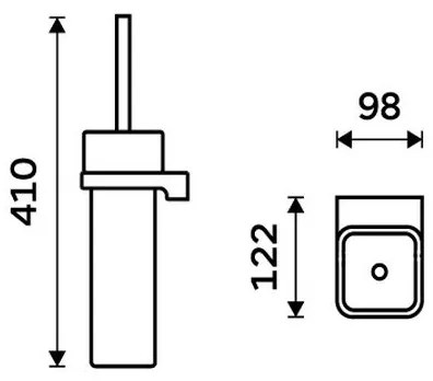 NIMCO MAC 29094K-90 - Falra szerelhető WC kefe MAYA fehér/matt fekete