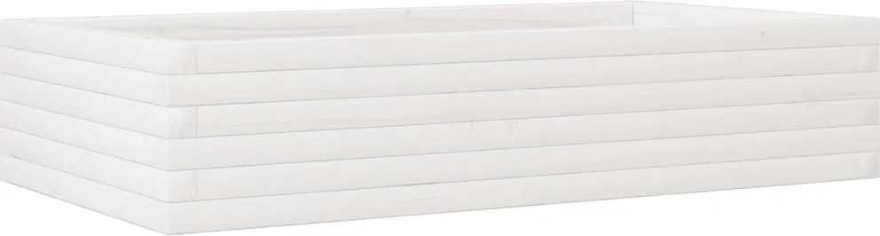 vidaXL fehér tömör fenyőfa kerti virágláda 110x60x23 cm