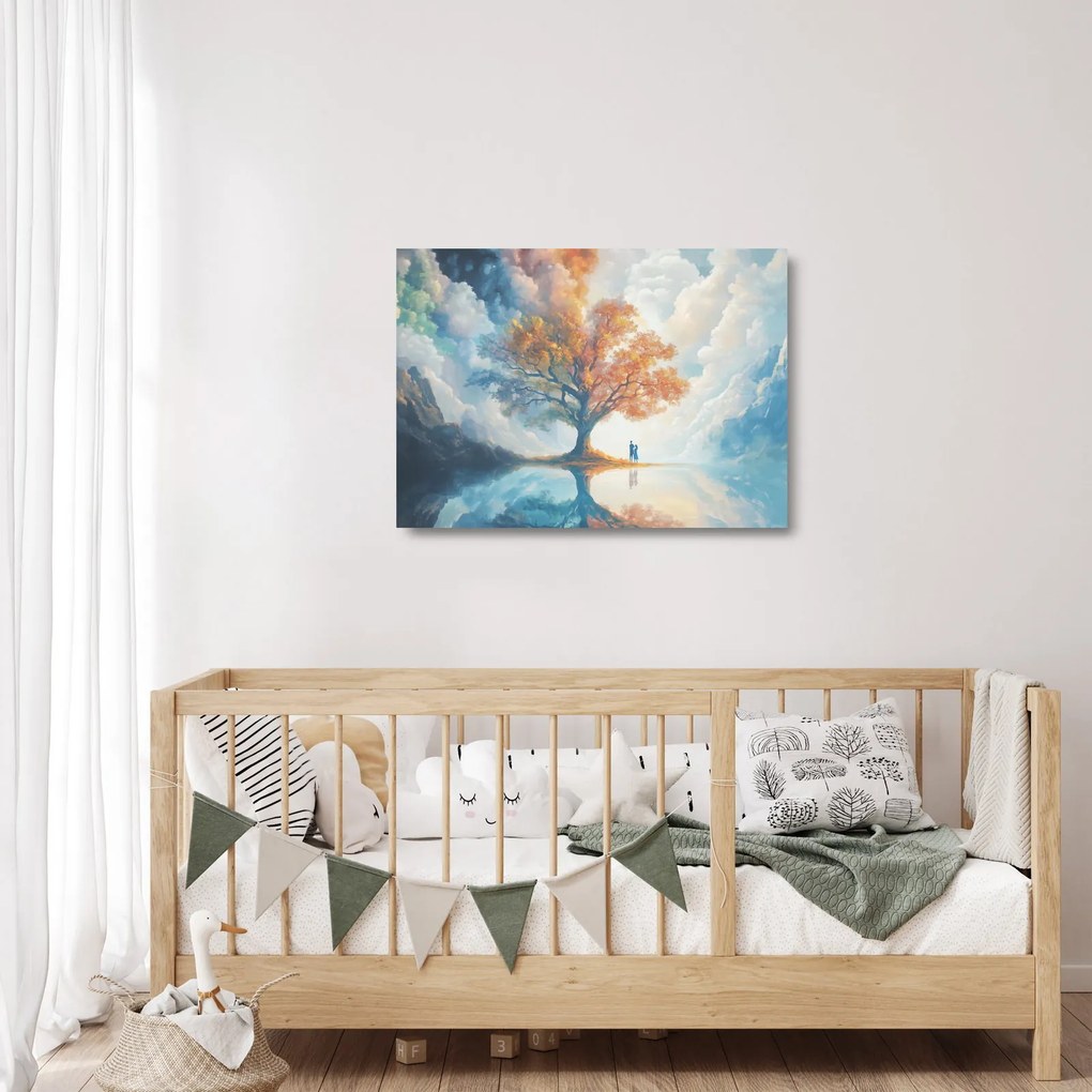Üveg kép – Az élet és szerelem fája (70x50 cm)