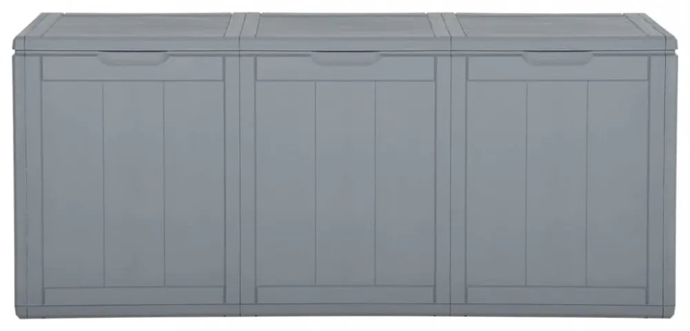 szürke PP fa hatású kerti tárolóláda 270 L