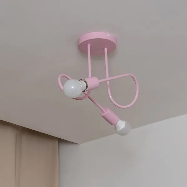 Felületre szerelhető csillár OXFORD 2xE27/15W/230V rózsaszín