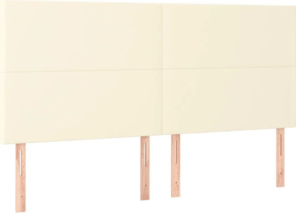 krémszínű műbőr LED-es fejtámla 160x5x118/128 cm