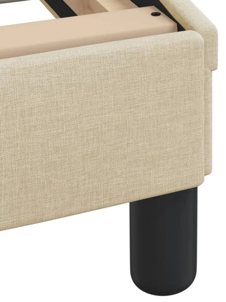 krémszínű szövet ágykeret matrac nélkül Hvar 140 x 190 cm