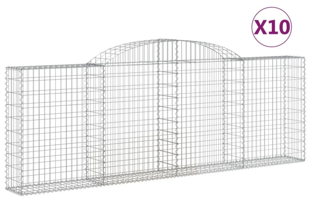 10 db íves horganyzott vas gabion kosár 300 x 30 x 100/120 cm