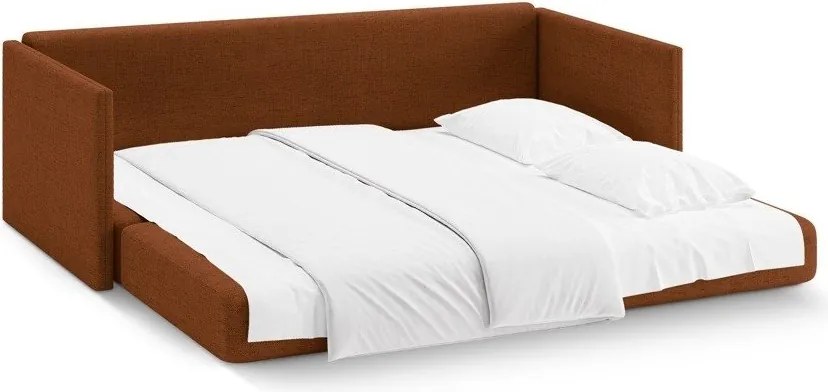 Terrakotta színű zsenília kinyitható kanapé 209 cm Shannon – Cosmopolitan Design