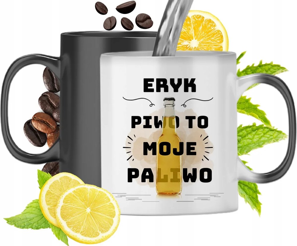 Mágikus bögre Eriknek Fekete matt nyomott mintával 330ml