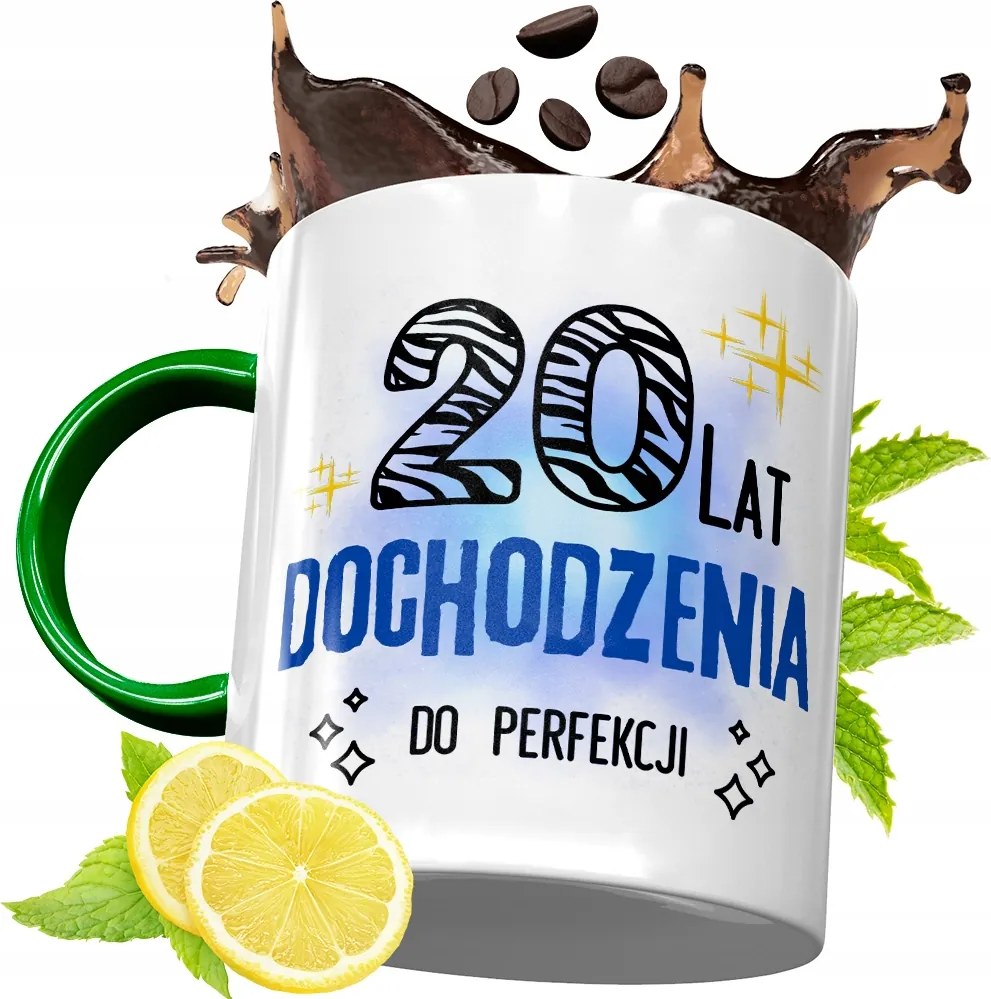 Zöld Bögre 20 20-AS 20-AS Születésnapra Ajándék fényképes nyomattal