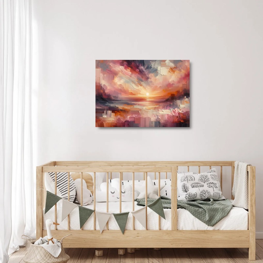 Üveg kép - Festett alkonyat (70x50 cm)