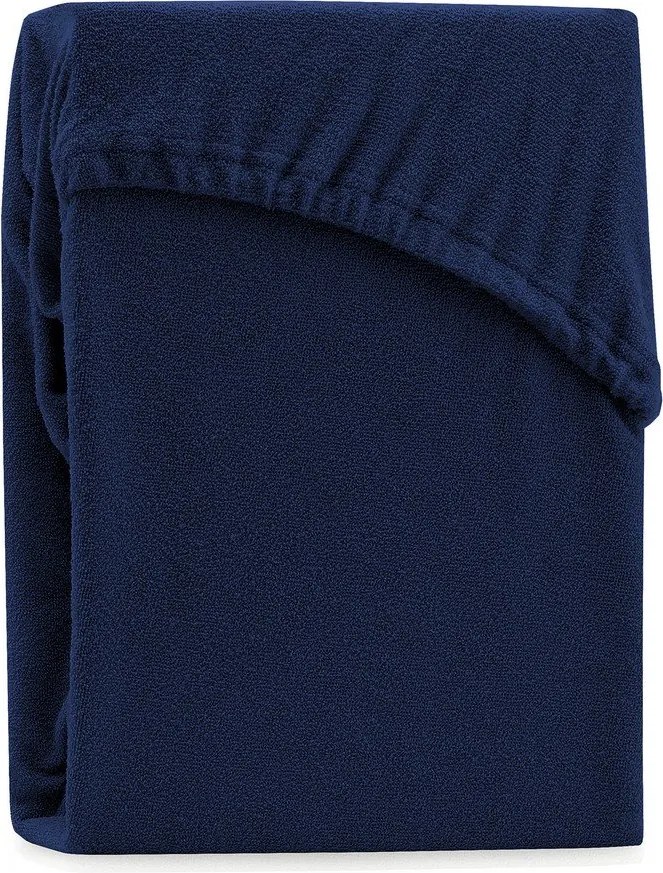 Sötétkék gumis frottír lepedő 140x200 cm Ruby – Restilo